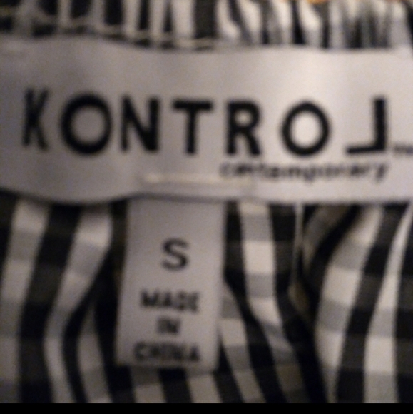 KONTROL Checkered Off the Shoulder Puff Sleeve Top Size Small - Picture 7 of 7